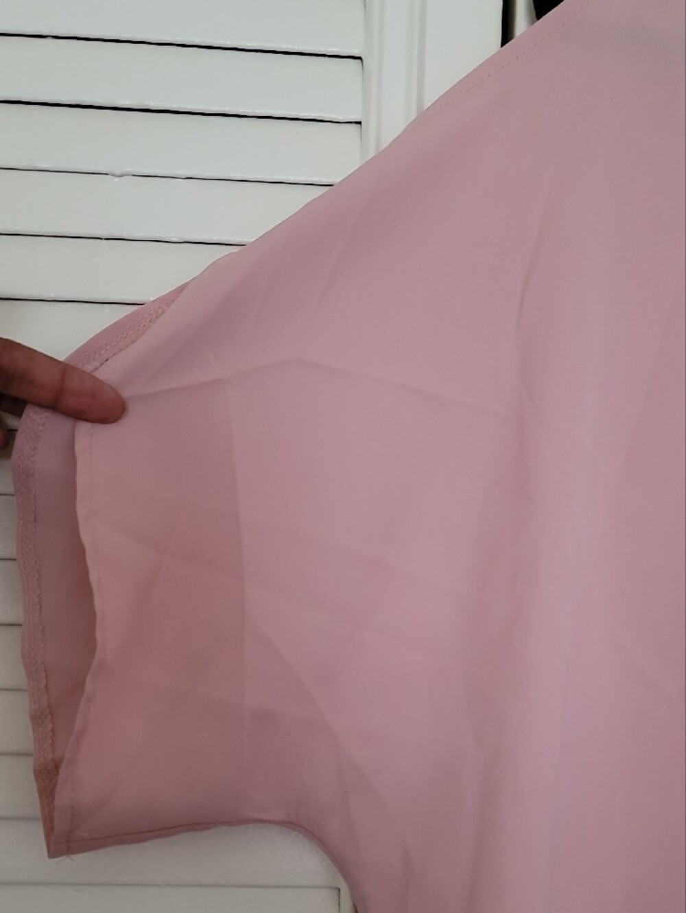 Women’s Pink Split-Neck Blouse - Picture 3 of 11